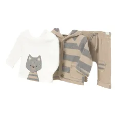 Комплект из трех предметов с полосатыми брюками