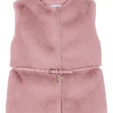 Жилет из искусственного меха с поясом