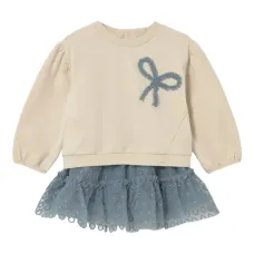 Комплект из свитера и юбки с бантом