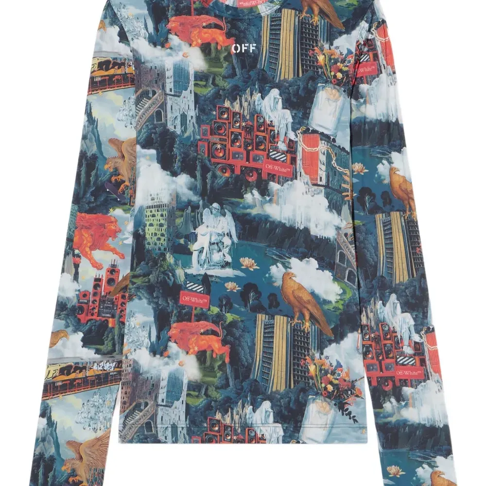 Лонгслив с городским принтом