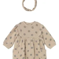 Комплект из платья и повязки на голову в горох