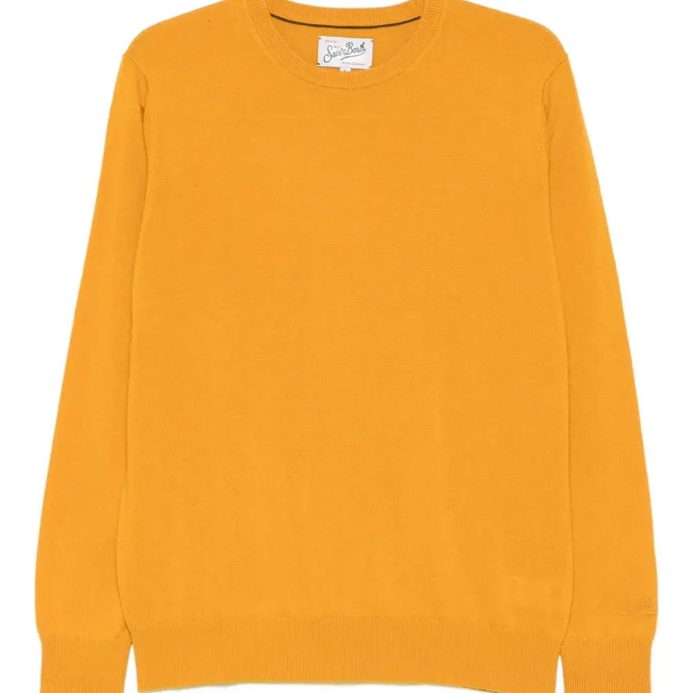 Джемпер с вышитым логотипом и круглым вырезом