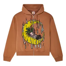 Худи на молнии с принтом