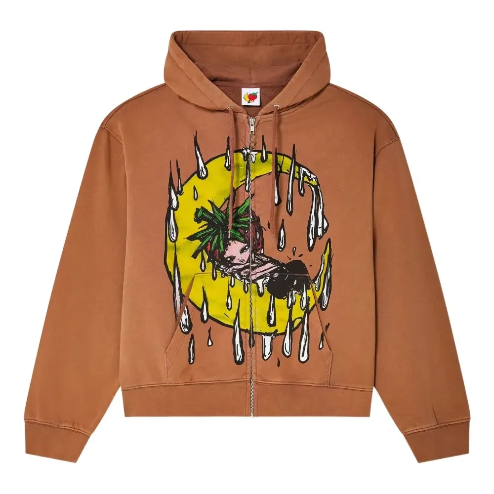 Худи на молнии с принтом