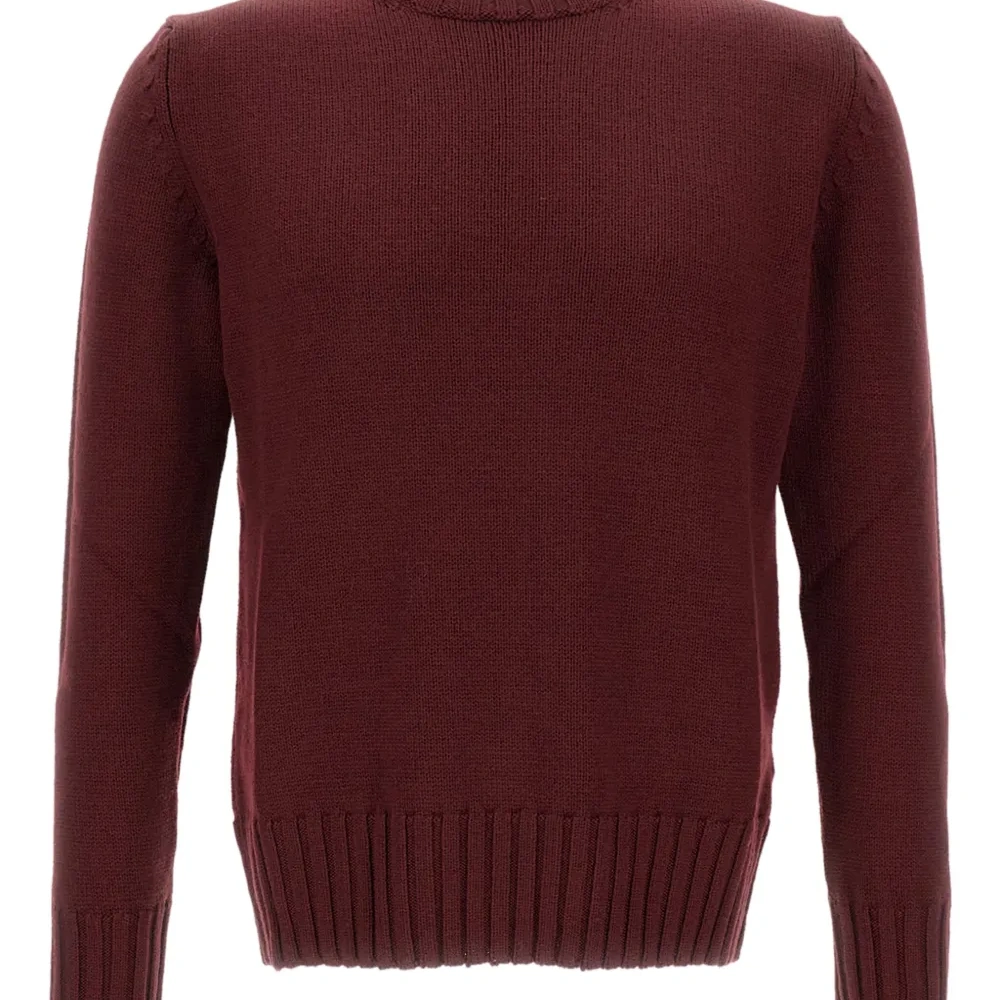 Рифлёный свитер с круглым вырезом