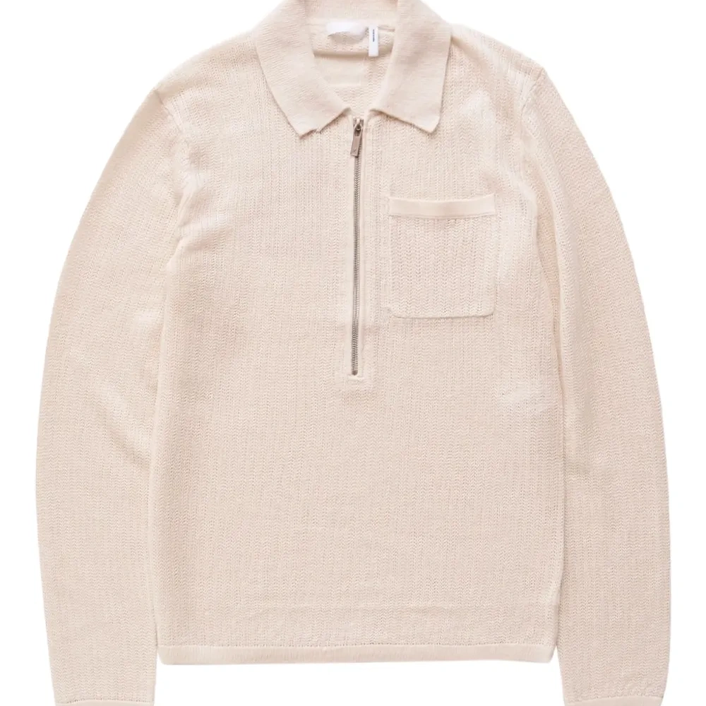 Поло-свитер с длинными рукавами и молнией