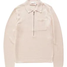 Поло-свитер с длинными рукавами и молнией