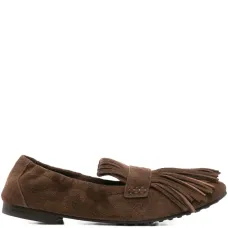 Балетки из замши с кисточками