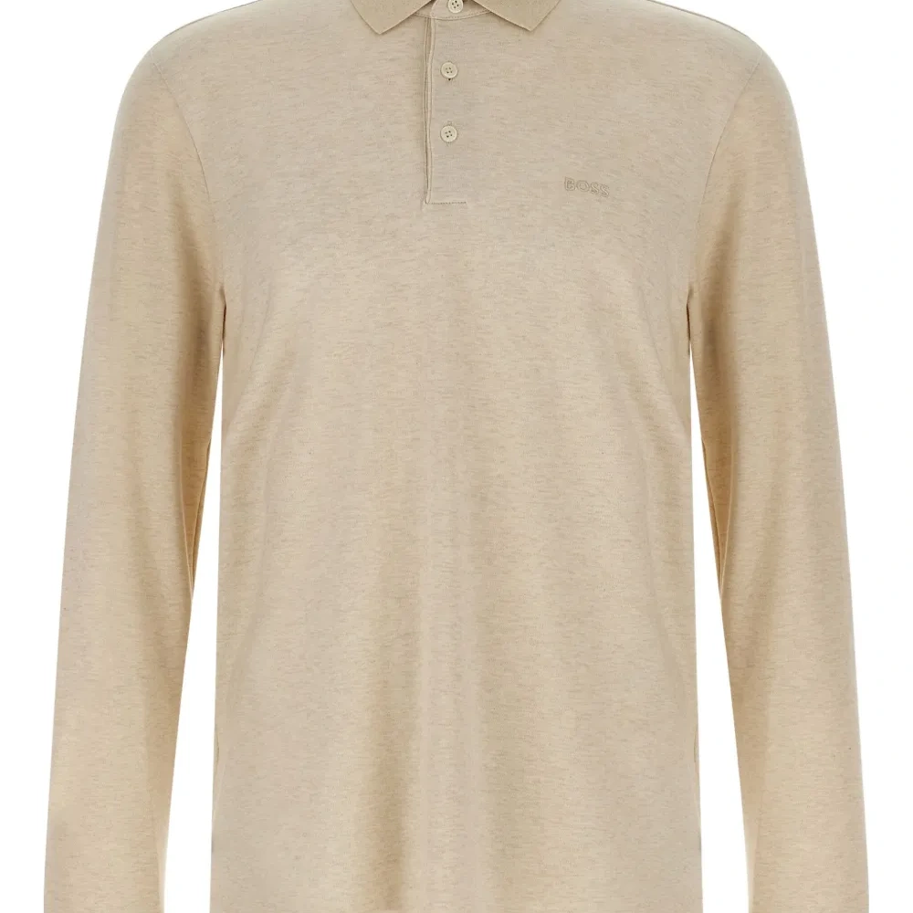 Поло с длинными рукавами и вышитым логотипом