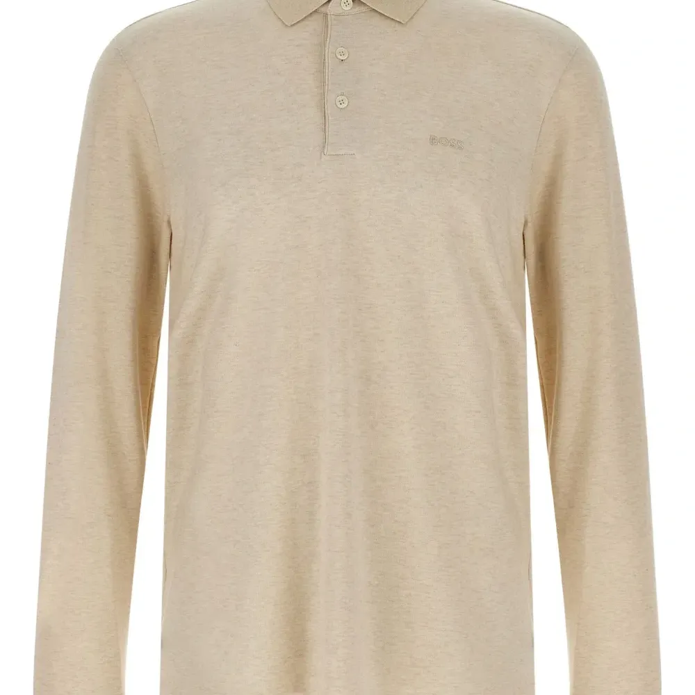 Поло с длинными рукавами и вышитым логотипом