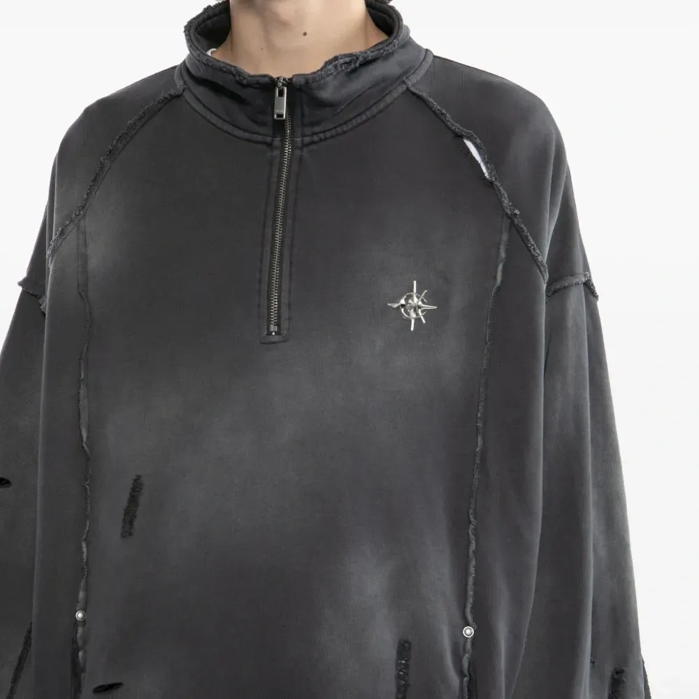 Толстовка с эффектом потертости