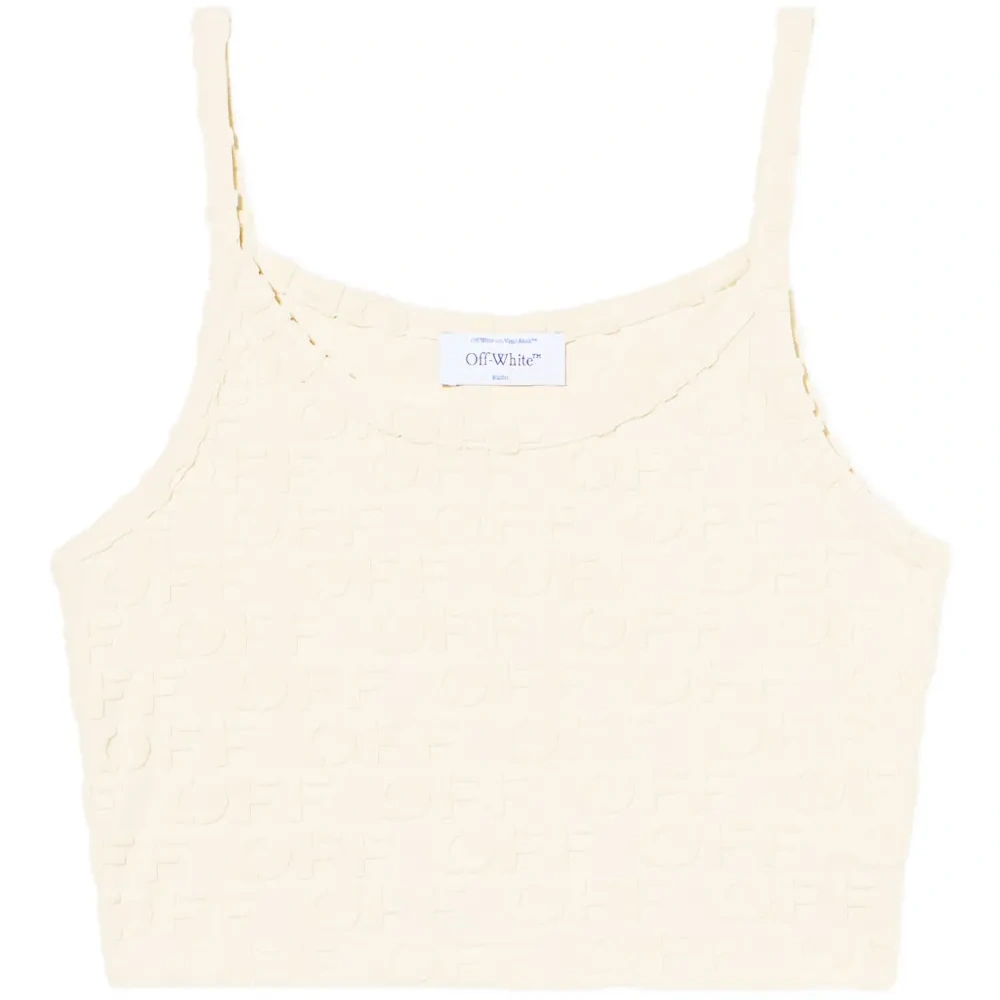 Топ из махровой ткани с тиснённым монограммным узором Топ из махровой ткани с тиснённым монограммным узором