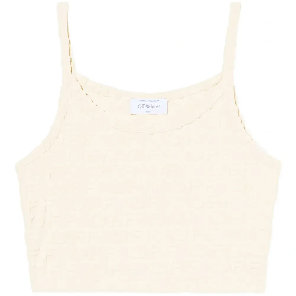 Топ из махровой ткани с тиснённым монограммным узором