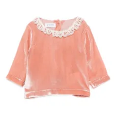 Блузка с кружевным воротником