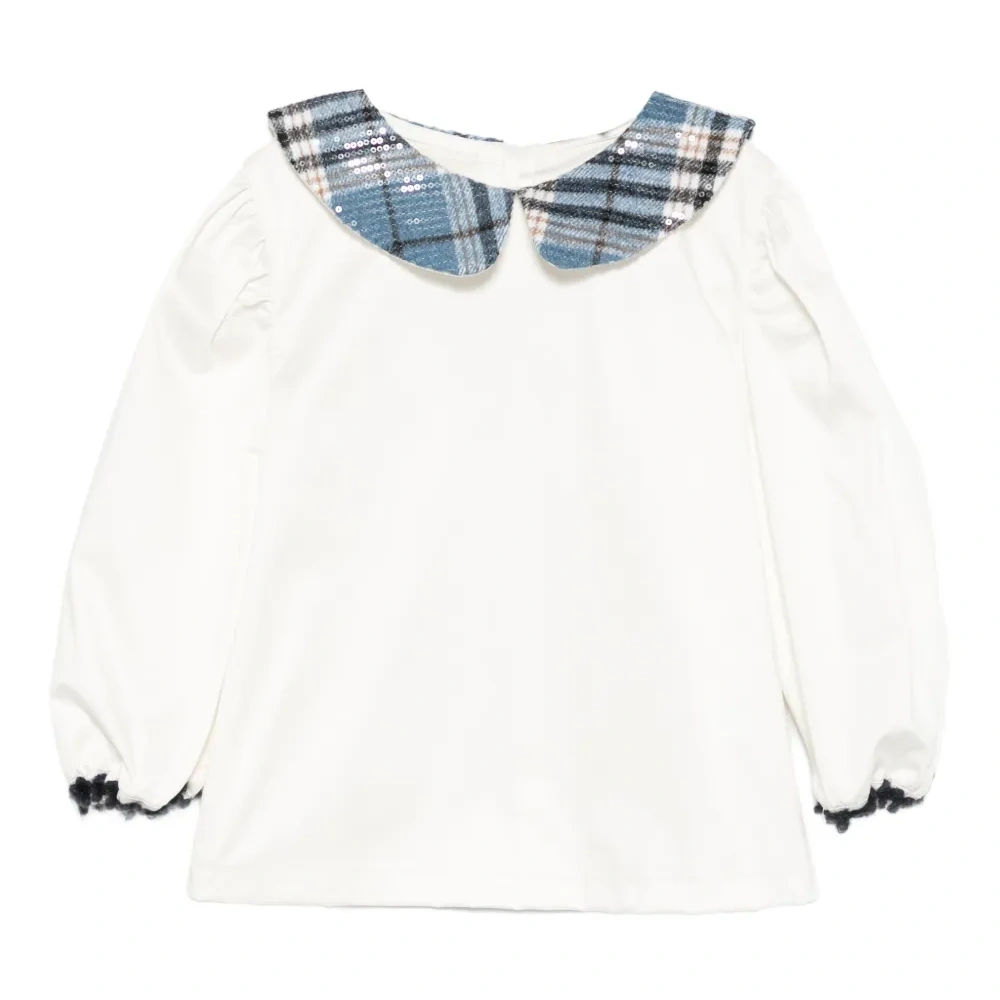 Клетчатая блузка с пайетками