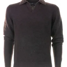 Свитер с V-образным вырезом и воротником поло