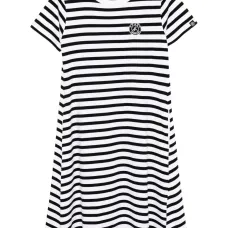 Полосатое платье с логотипом