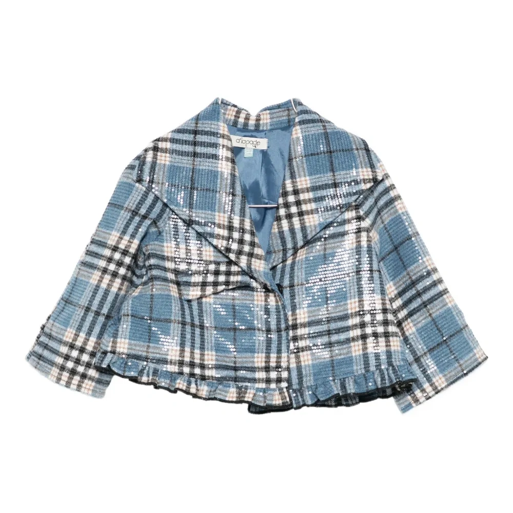 Пиджак в клетку с отделкой из пайеток