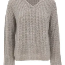 Текстурированный джемпер с V-образным вырезом