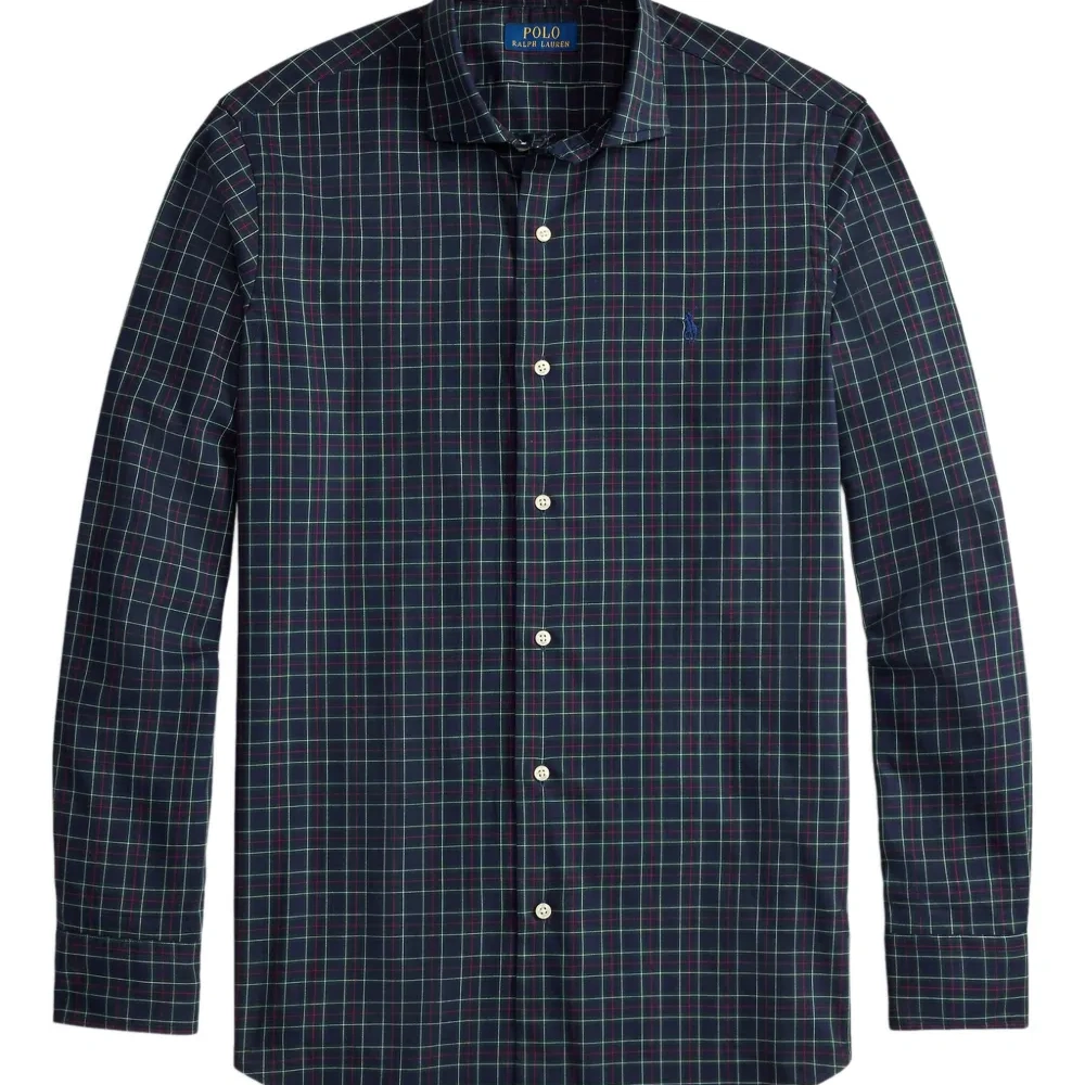 Рубашка в клетку из твила с длинными рукавами