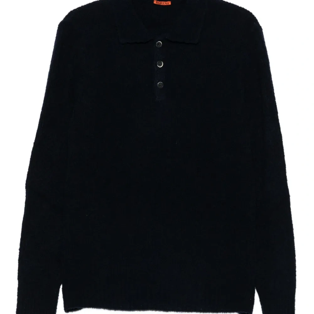 Поло из шерсти с длинными рукавами