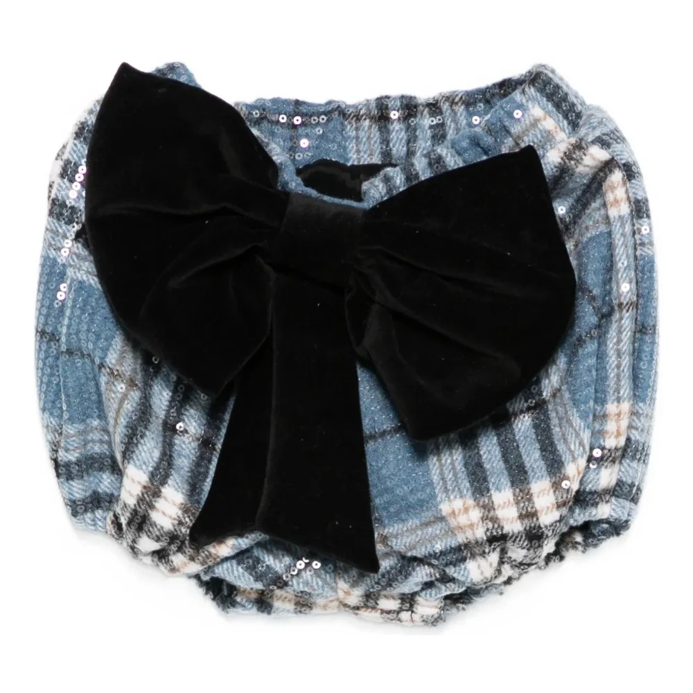 Шорты в клетку с бантом