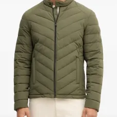 Пуховик с узором шеврон