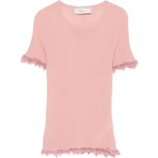 Футболка с оборками и круглым вырезом