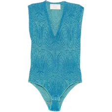 Боди с узором и V-образным вырезом