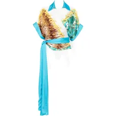 Топ с запахом и цветочным принтом