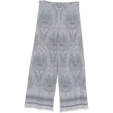 Брюки с узором и необработанным краем