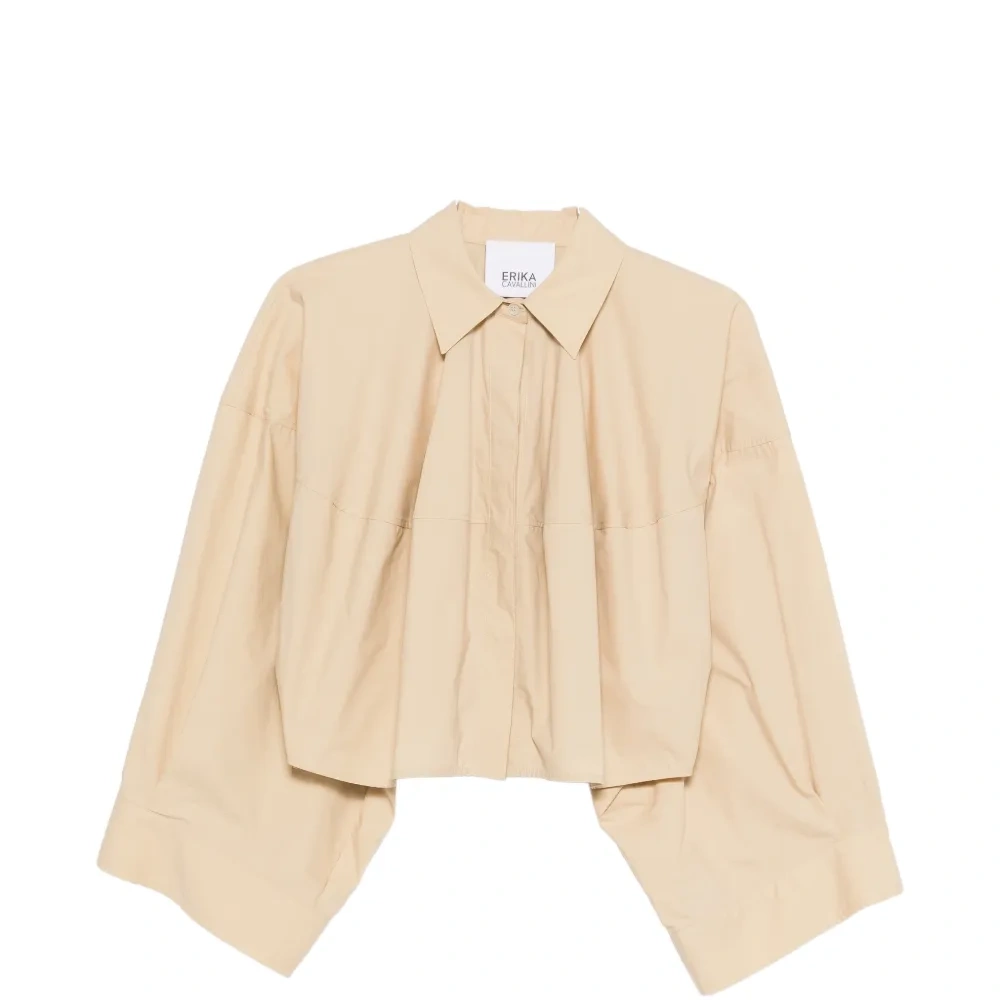 Укороченная рубашка с широкими рукавами