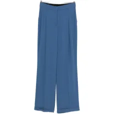 Плиссированные брюки палаццо с отворотами Плиссированные брюки палаццо с отворотами