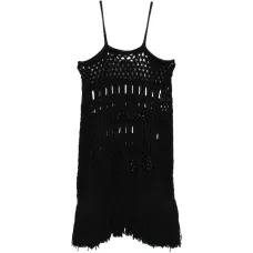 Платье миди с бахромой по подолу Платье миди с бахромой по подолу