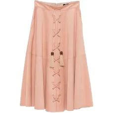 Розовая миди-юбка