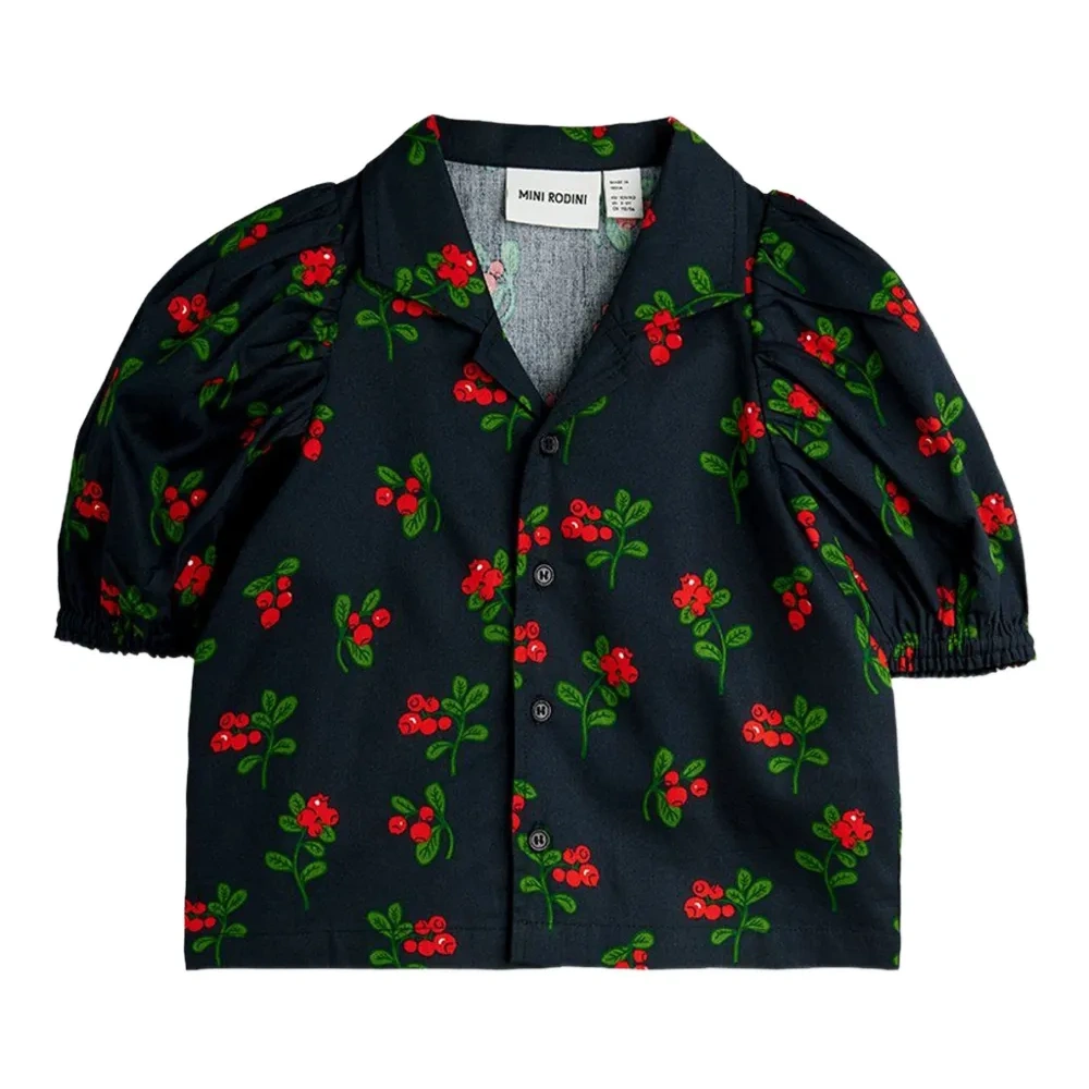 Топ с цветочным принтом и пышными рукавами