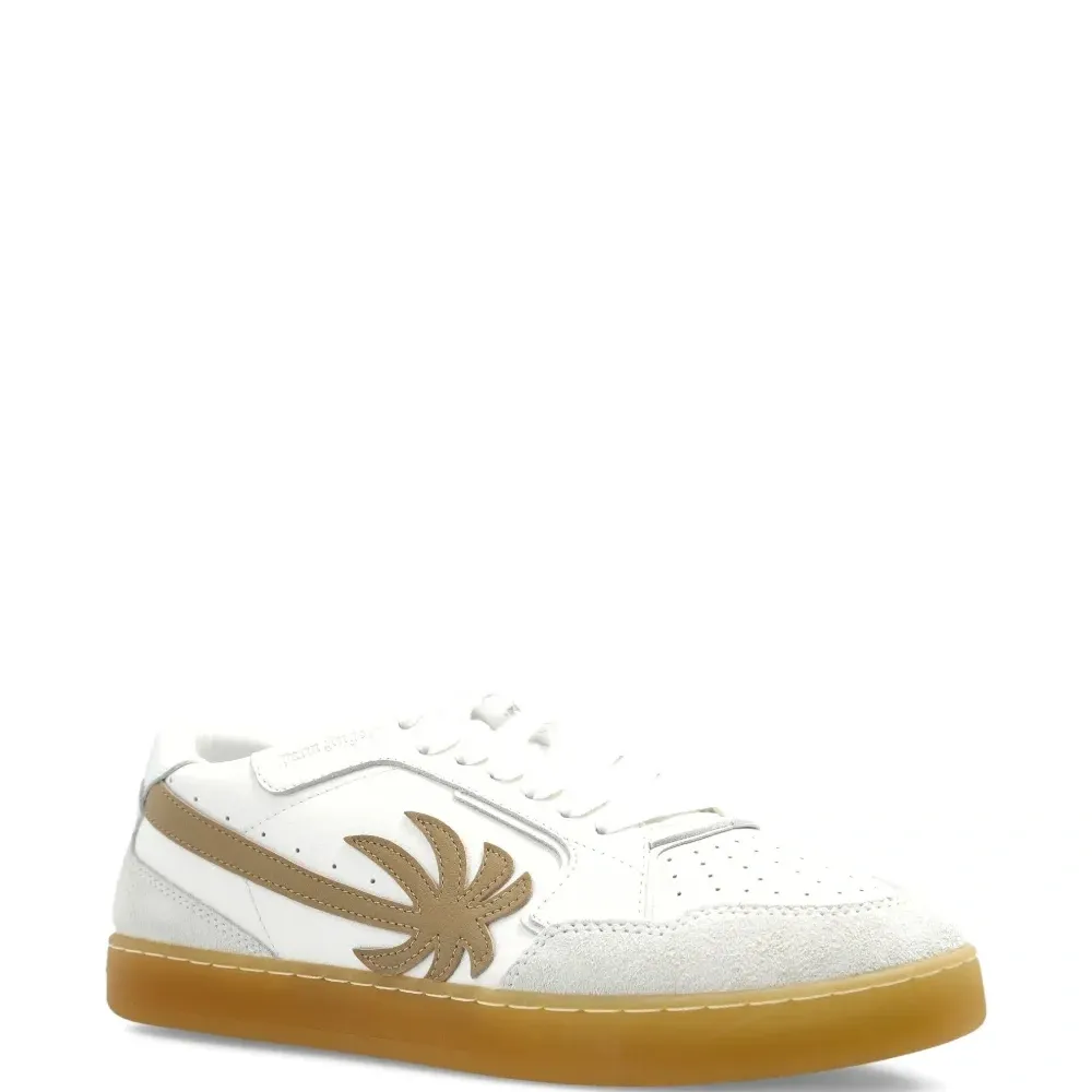 Кроссовки из кожи с пальмами