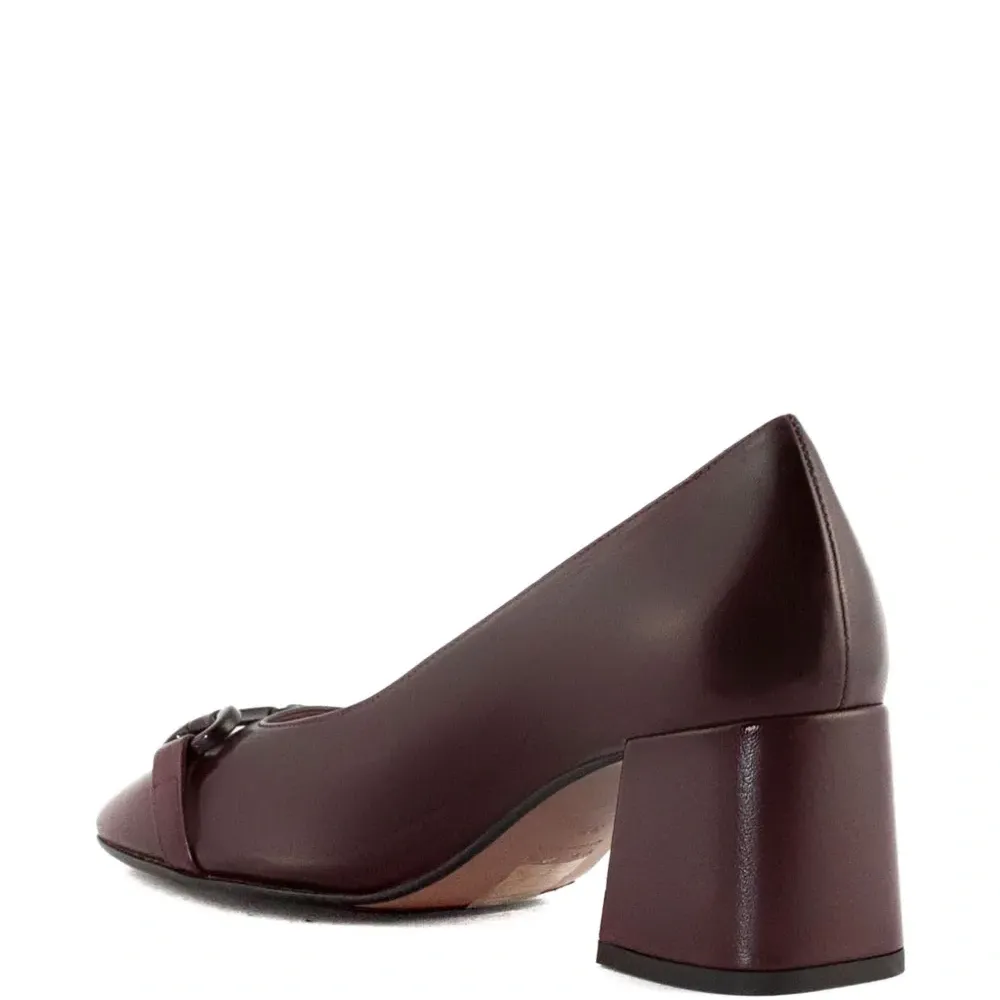 Кожаные туфли-лодочки на каблуке 60 мм