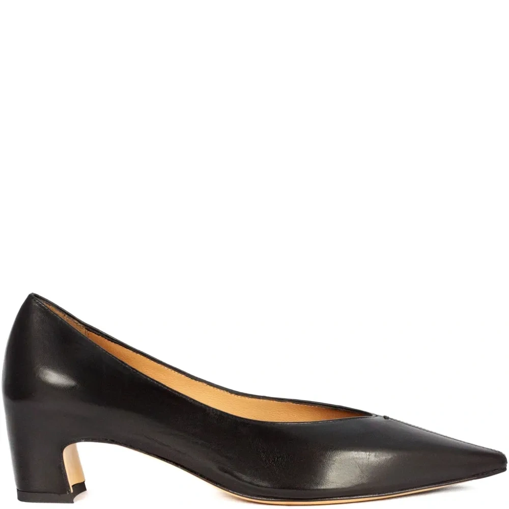 Кожаные туфли-лодочки на каблуке 40 мм