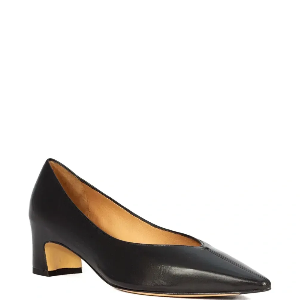 Кожаные туфли-лодочки на каблуке 40 мм