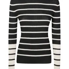 Ажурный полосатый свитер