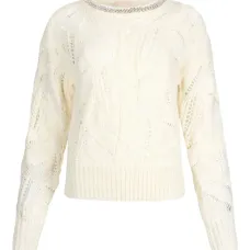 Джемпер с ажурной отделкой и драгоценными камнями Джемпер с ажурной отделкой и драгоценными камнями