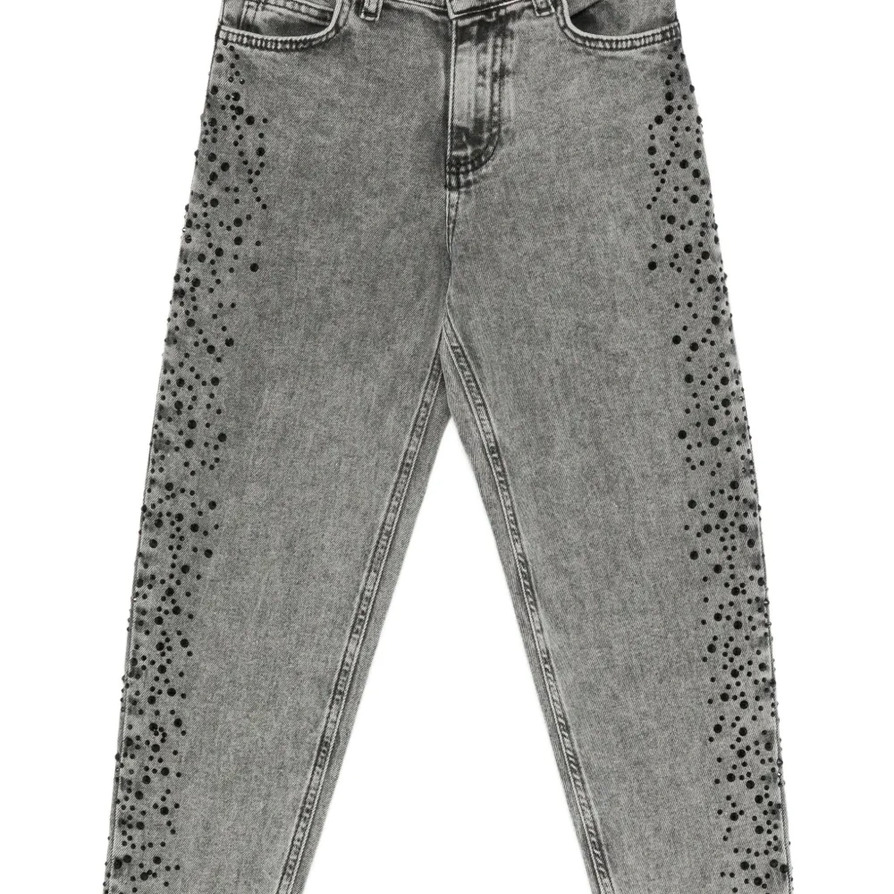 Джинсы, украшенные стразами