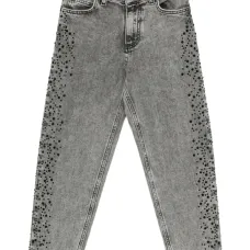 Джинсы, украшенные стразами