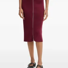 Трикотажная миди-юбка в рубчик на молнии Трикотажная миди-юбка в рубчик на молнии