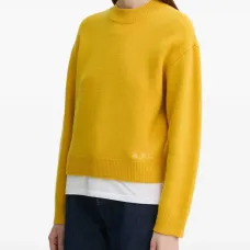 Вязаный свитер с логотипом и круглым вырезом