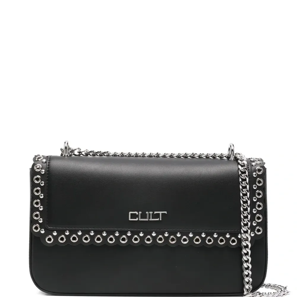 Сумка-сэтчел с люверсами и ремнём-цепочкой