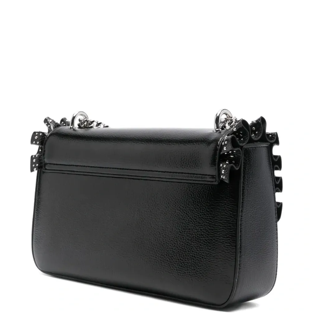 Сумка-сэтчел с оборками и заклёпками