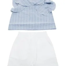 Комплект из топа и шортов с оборками