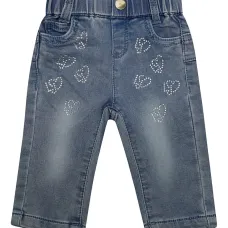 Брюки с вышивкой в виде сердца